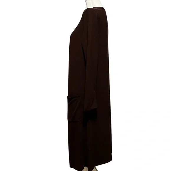 EILEEN FISHER LONG PLUM OPEN SWEATER DUSTER SIZE SMALL - Picture 2 of 8
